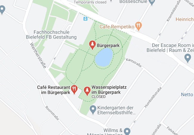 Cafés im Bürgerpark Oetkerpark Bielefeld
