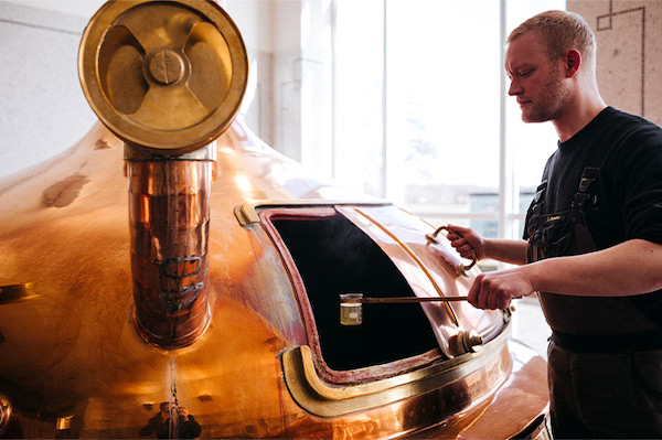Kupferkessel in der Privat-Brauerei Hohenfelder