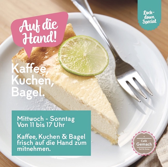 Kaffee, Kuchen, Bagel und Glühwein To-Go beim Café Gemach in Bielefeld